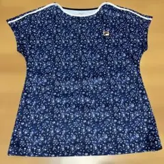 FILA 花柄 Tシャツ M ネイビー