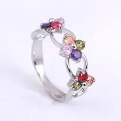 指輪 トパーズ ルビー ペリドット US7 かわいい カラフル サークル 花