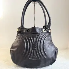 CELINE トリオンフ トートバッグ ダークブラウン レザー