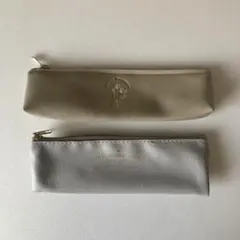 petit bourgeon アイボリー ペンケース 合成皮革 ファスナー付き