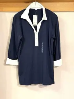 ユニクロ 新品未使用タグ付 ネイビー 白襟 ポロシャツ Tシャツ XL