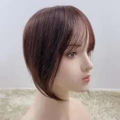 人毛100% 頭頂部ウィッグ 25cm つむじウィッグ 部分 ダークブラウン
