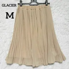 GLACIER プリーツフレアスカート 膝丈 サイズM ハニーズ　ベージュ