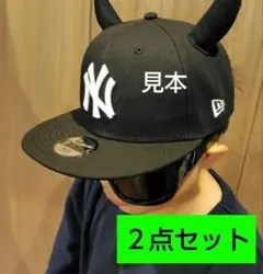 ピラフ星人 ニューエラ 1度着用 ピラフ星人 ツノ付き キャップ 黒色 1個 ニューエラ ① - メルカリ