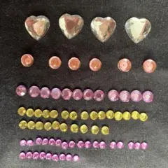 ピンク系　ハート　ラインストーン　セット