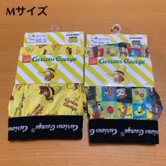おさるのジョージ ボクサーブリーフM イエロー＆ブロック柄