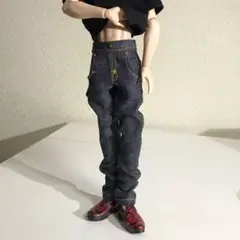 BTSマテルドール服★黒色落ちテーパードジーンズ