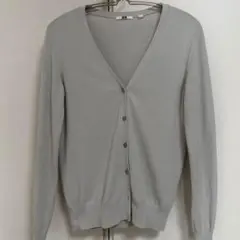 UNIQLO グレー カーディガン M ガーデ　ライトグレー　灰色　ユニクロ