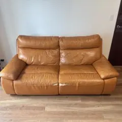 【直接引取限定】LURKEY SOFA イタリアン本革ソファー 3人掛け