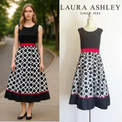 ローラアシュレイ ワンピース ノースリーブ 切り替え ロングワンピース ドレス