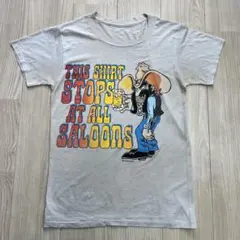 80s 90s Tシャツ SALOONS 西部開拓 イラスト 一点もの