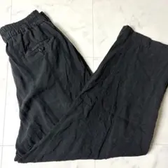 HAVERSACK リネン イージーパンツ シェニールストライプ ブラック