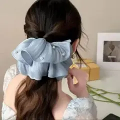 当日発送❁新品未使用品♡シュシュ♡パール♡ビッグシュシュ