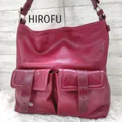 【極美品】HIROFU 2way ショルダーバッグ シボ革 ボルドー A4収納可