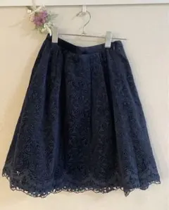AW Rirandture❤︎ネイビーベロアミニスカート