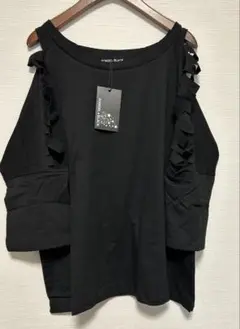 ダメージデザインTシャツ　7分袖　未使用　ブラック