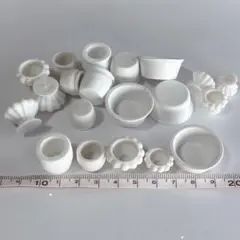 5種20個 植木鉢 プランター 白 ミニチュア ドールハウス ハンドメイド