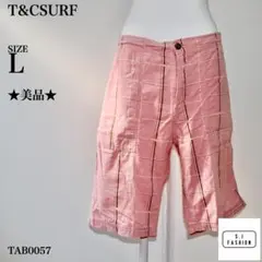 ★美品★ t&csurf ピンク チェック柄 ショートパンツ