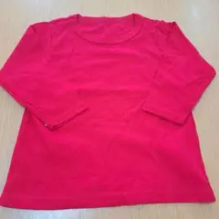 レッド長袖Tシャツ サイズ90cm 綿100%