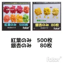 826 紅葉500枚銀杏80枚　クラフトパンチまとめ売り壁面飾り製作キットもみじ