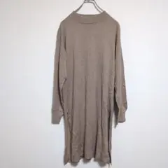 KHALITA【美品】ニットチュニック　長袖　リブ袖　カジュアル【Lサイズ】