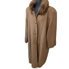 leilian カシミヤ混 フォックスファー ロングコート 取り外し可 ブラウン