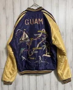 テーラー東洋　グアム　GUAM 刺繍スカジャン ネイビーゴールド テーラー東洋 グアム GUAM 刺繍スカジャン ネイビーゴールド