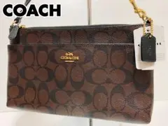 COACH コーチ シグネチャー ショルダーバッグ ダークブラウン