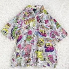 H&M スポンジボブ　アロハシャツ　開襟シャツ