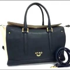 アタオ ATAO ボストンバッグ ヴァニラ バニラ バイカラー ネイビー