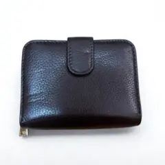 本革風 コンパクト財布 カードケース 小銭入れ付き ブラック 二つ折り財布