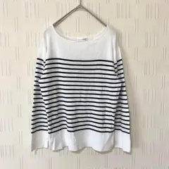 a.v.v standard 洗えるカットソー　ボーダーニット　黒白　M 普段着