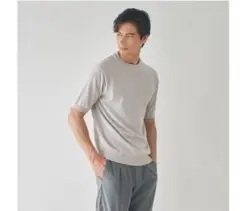 SOLVE Surf Knit クルーネック スーピマコットン ライトグレー　S