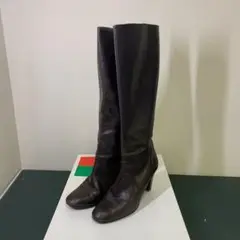 ロングブーツ ダークブラウン 23センチ 銀座かねまつ kanematsu