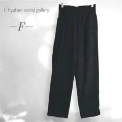 イーハイフンワールドギャラリー ワイドパンツ F 黒 スウェード ゴムウエスト
