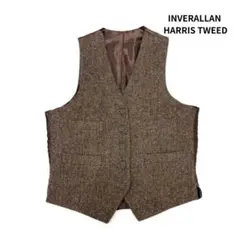 INVERALLAN HARRIS TWEED ツイード ジレ ベスト S 茶