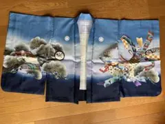 七五三袴着物ブルー男の子青系橘家紋3歳高級