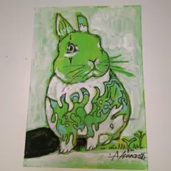 手描きアクリル画　ポストカードサイズ