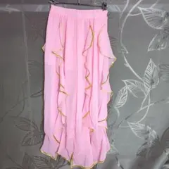 ピンク フリルパネルスカート ベリーダンス
