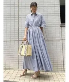 SNIDEL Sustainableバックスリットシャツワンピース スナイデル