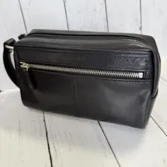 美品　FIGARO オールレザー　クラッチバッグ　黒　ブラック