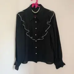 フリルブラウス　黒