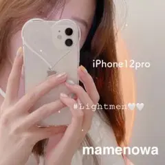 韓国　iPhone12proケース　スマホケース　ハート　クリア　透明　可愛い