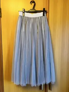 【訳アリ】グレー チュール フレアスカート※ほつれアリ