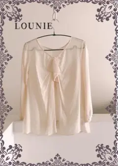 大人気 LOUNIE レディース 長袖ブラウス ベージュ サイズ38 シルク