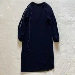 ニアーニッポン near.nippon ウール ロングワンピース ネイビー