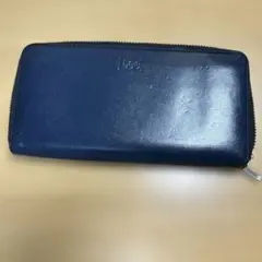 ネイビー ジッパー式長財布