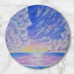 【海の風景】油彩画 油絵 20cm