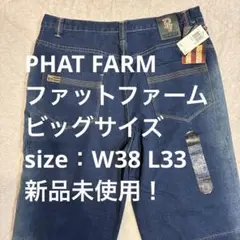新品タグ付 PHATFARM 濃紺ストレートワイドデニム W38 3XL