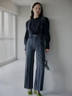 AmeriVINTAGE PLEATS DENIM SUSPENDER パンツ